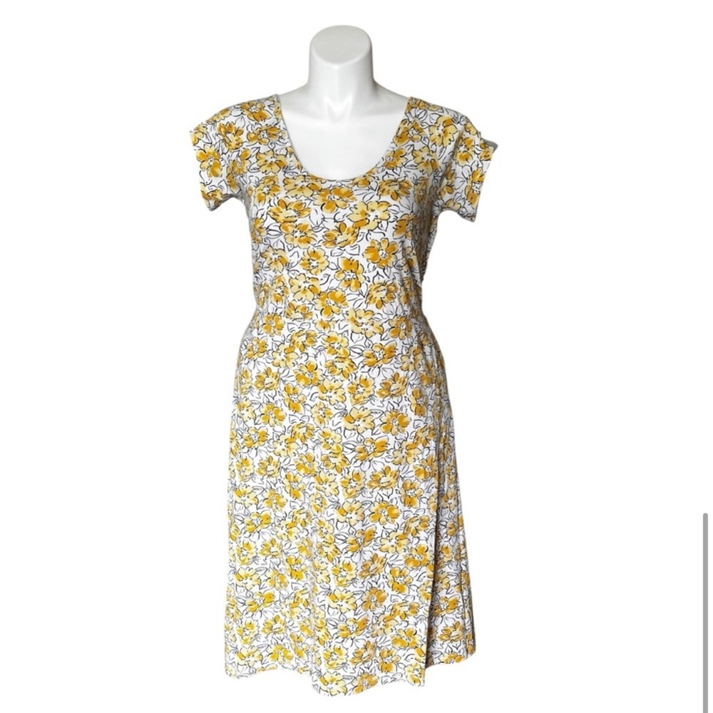 Pact white yellow floral cross back midi sundress size XXL